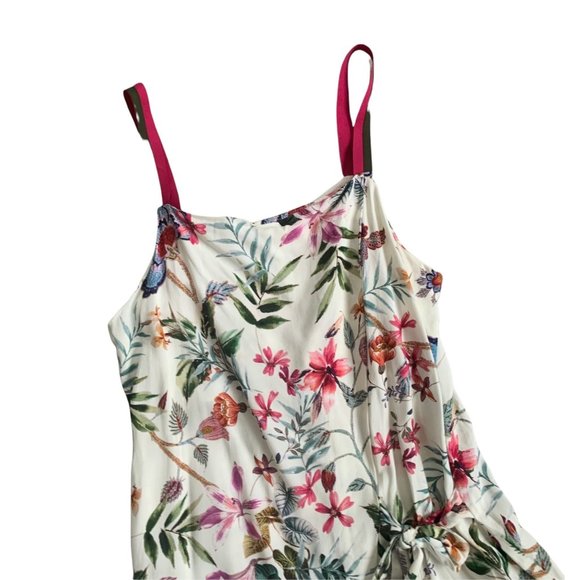 Please Made In Italy 100% Rayon Floral Romper 165 - Picture 2 of 5